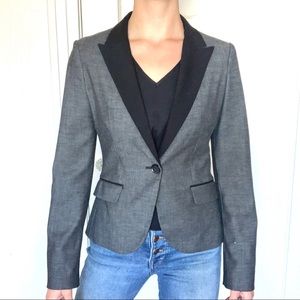 Express Gray & Black Size 4 Tailored Blazer